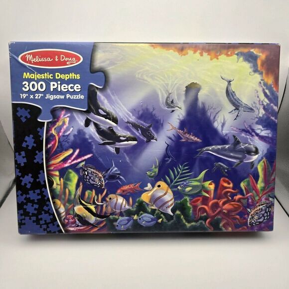 Melissa And Doug Majestic Depths Puzzle 300 Pieces Ocean Sealife Whales Complete - Picture 1 of 5